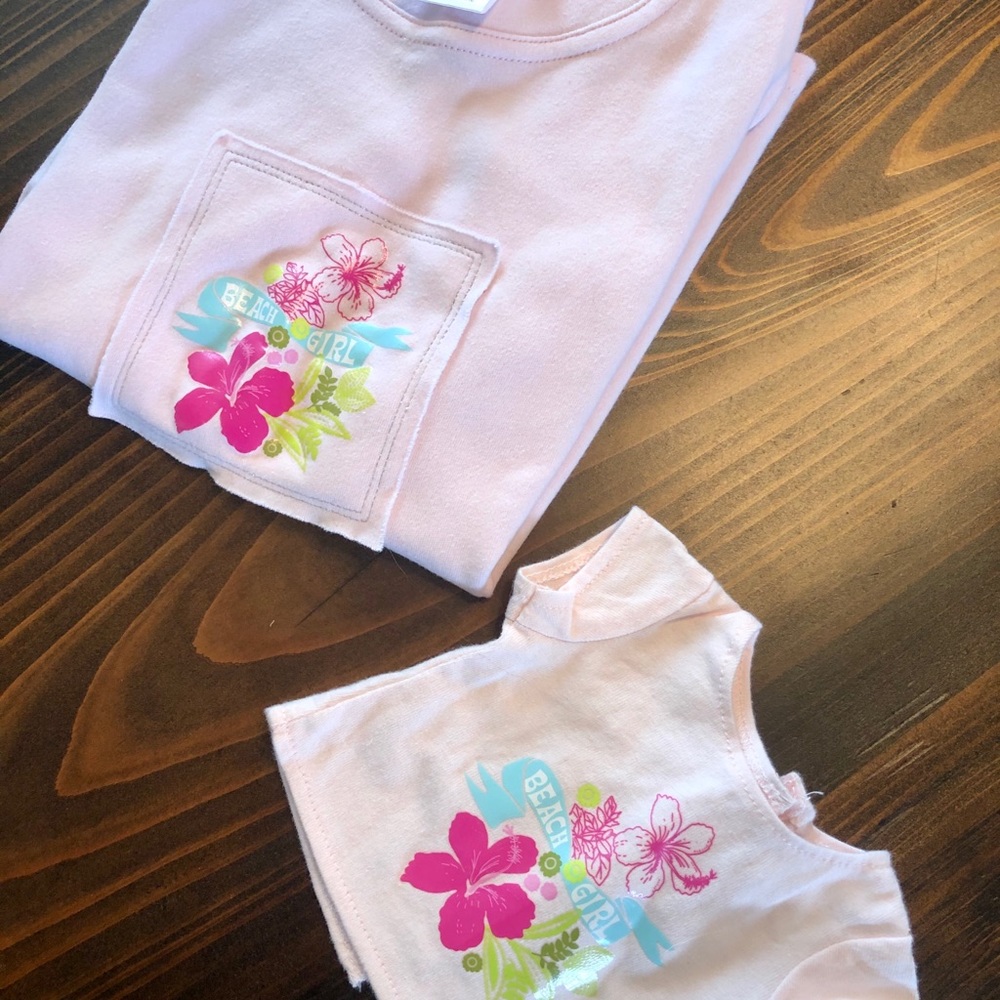 American Girl Girl & Doll shirt & shorts set 7/8